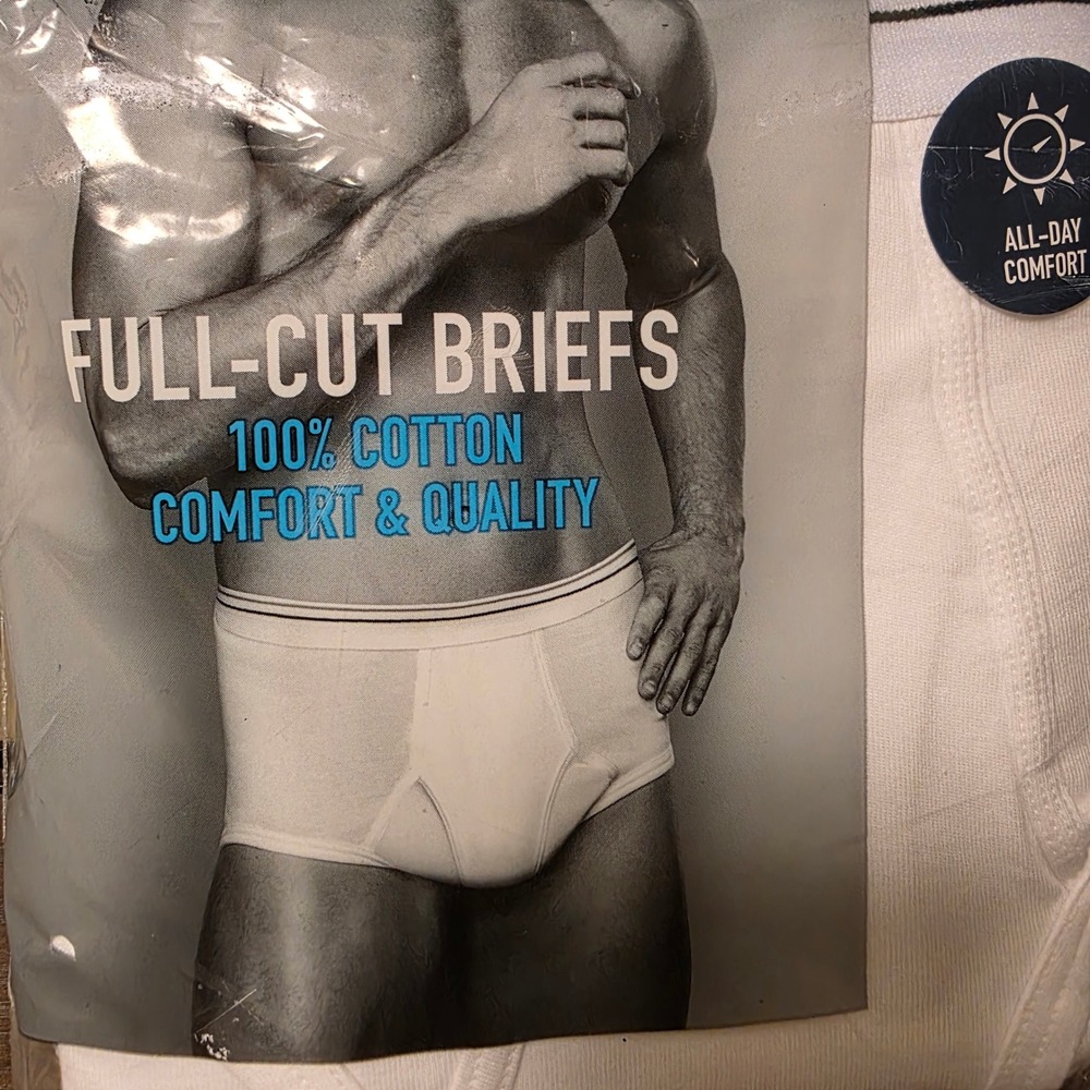 Vintage Y2K Stafford Mens Full-Cut Briefs 6-Pack 100% Cotton White Size 32 New